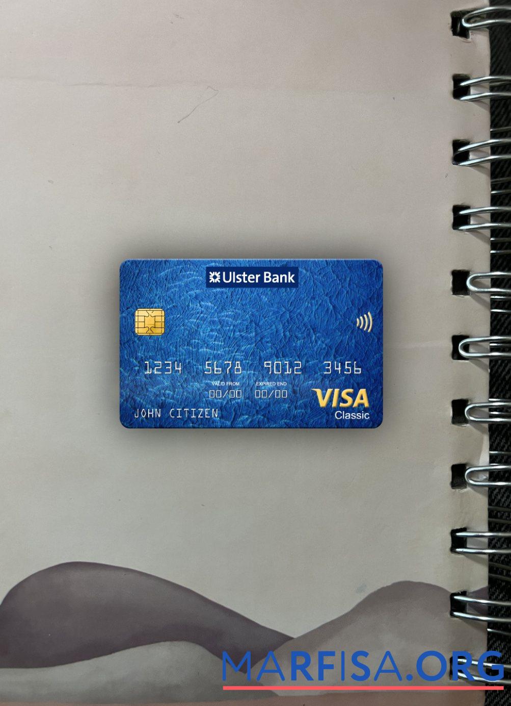 Downloadable Republic of Ireland Ulster Bank visa classic card photolook front example